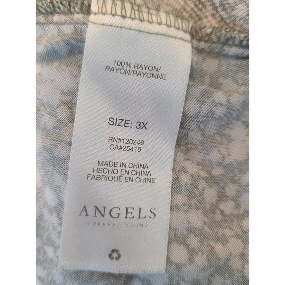 Angels Cottagecore Dress 3X Micro Floral Flutter Sleeve V Neck Boho Feminine - Picture 10 of 10